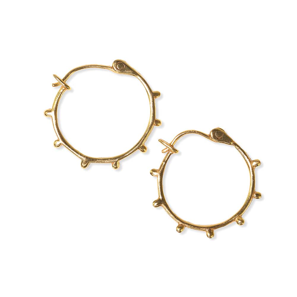 Jean Everyday Mini Fringe Dotted Thin Hoop Earrings Brass Wholesale