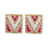 Kallie Rectangle Post Beaded Earrings Blush Wholesale