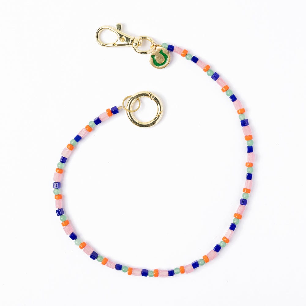 Kate Beaded Bag Charm with Brass Horseshoe Key Ring + Bag Charm