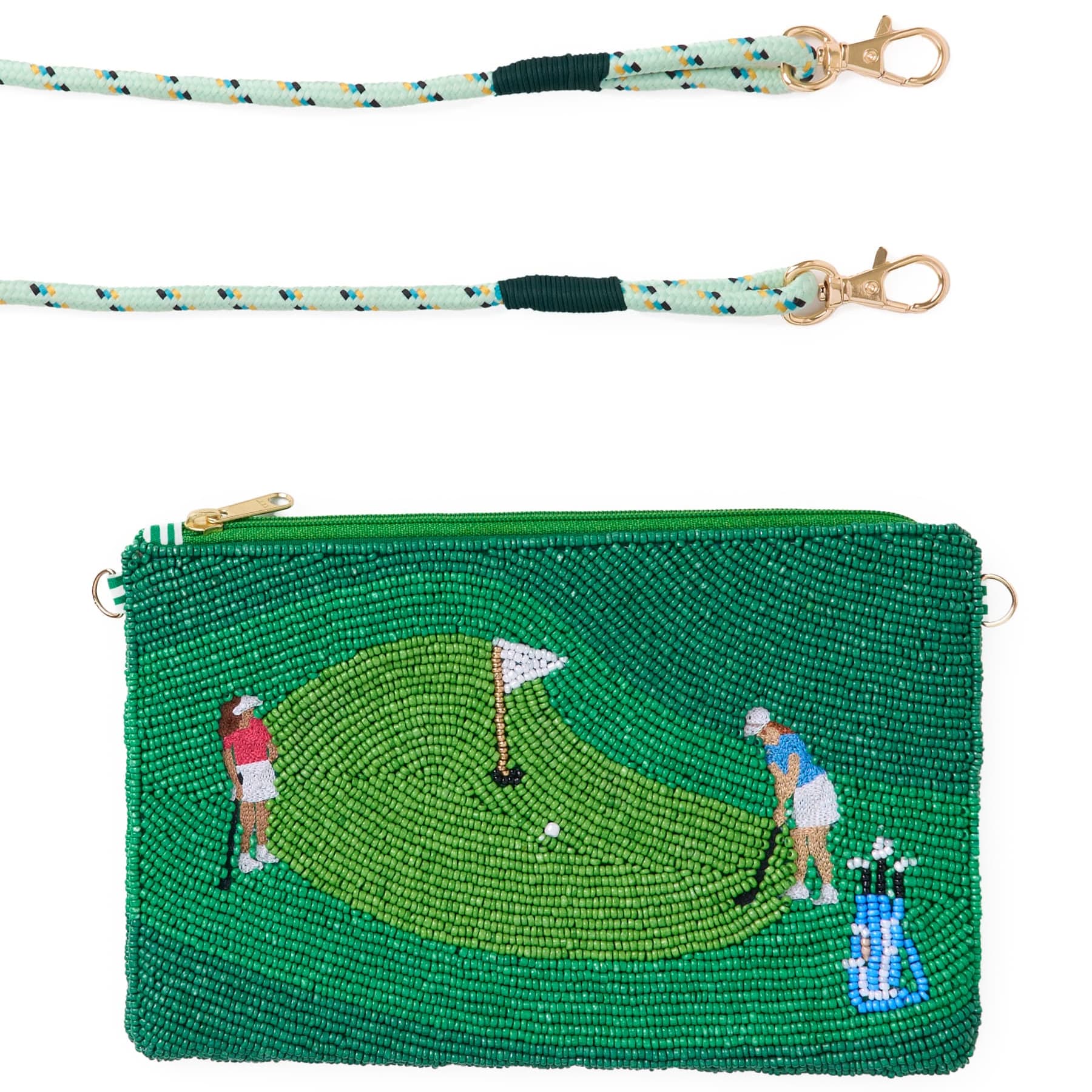 Leila Golf Seed Bead Clutch With Strap Wholesale