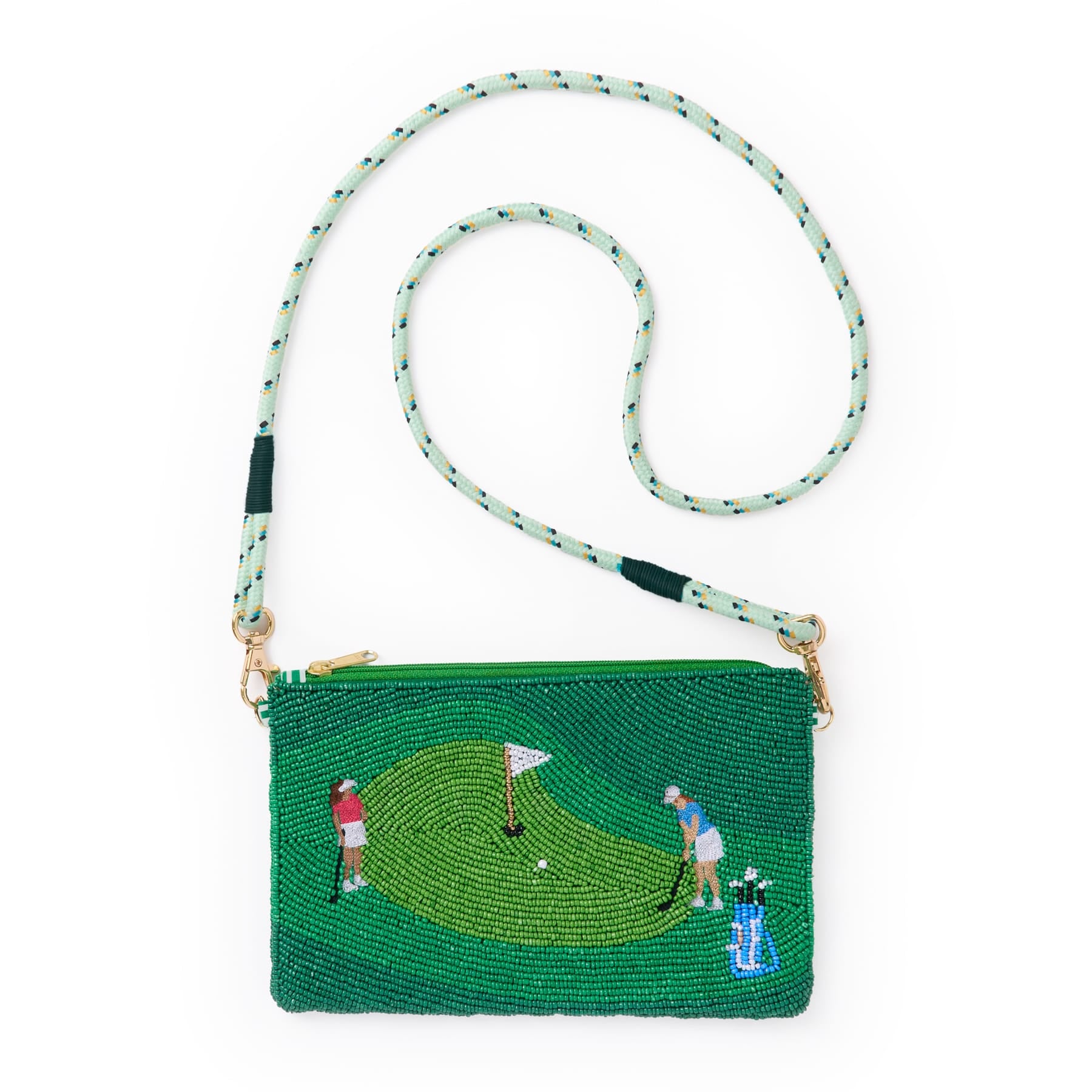 Leila Golf Seed Bead Clutch With Strap Wholesale