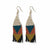 Lennon Multi Color Triangles Beaded Fringe Earrings Peacock Wholesale
