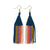 Lennon Vertical Stripes Beaded Fringe Earrings Citron + Coral Wholesale