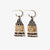 Leta Mini Gold Hoop Confetti Top And Stripe Short Fringe Earrings Black Wholesale