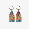 Leta Mini Gold Hoop Confetti Top And Stripe Short Fringe Earrings Muted Wholesale