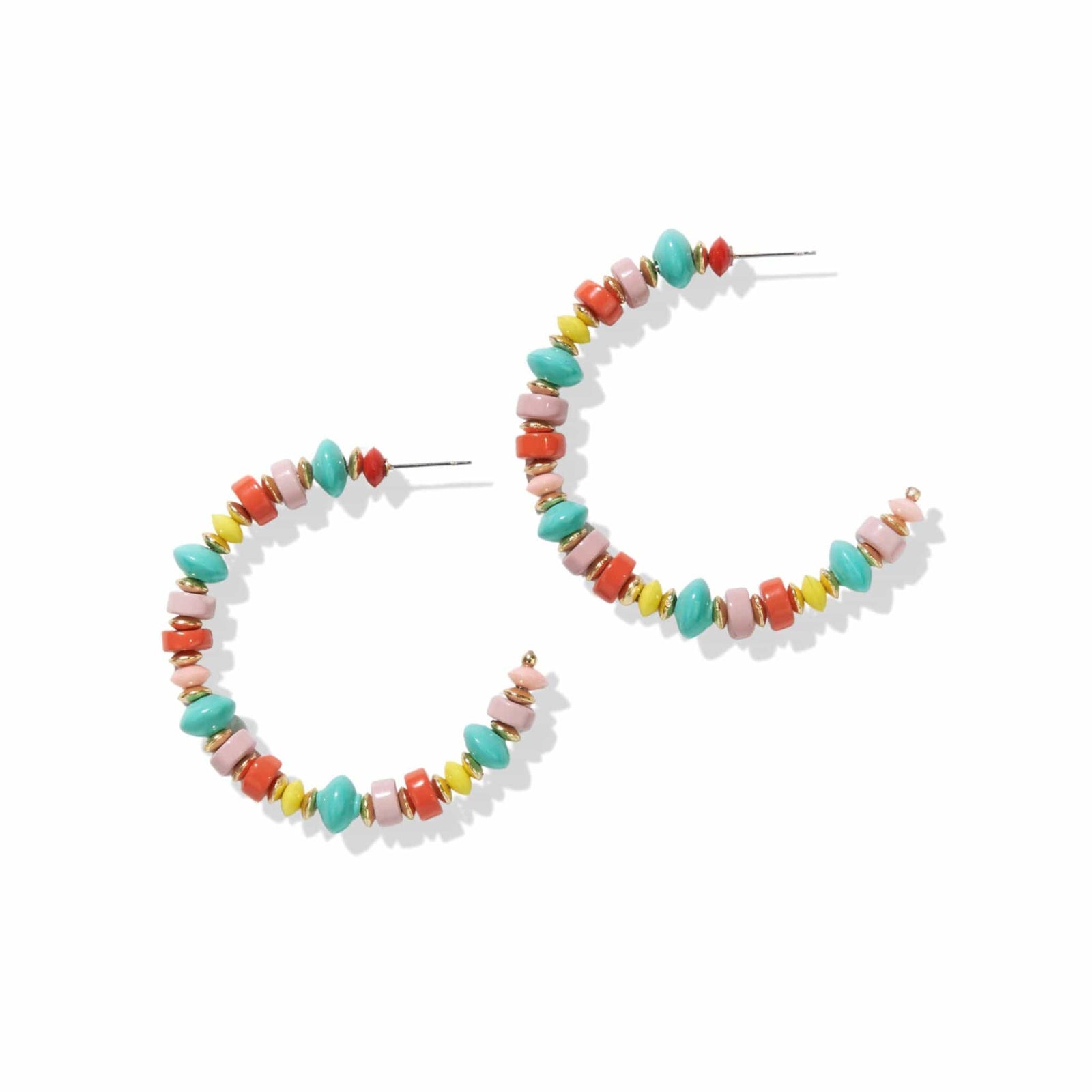 LILAC MIX DISK BEAD HOOP EARRINGS Wholesale