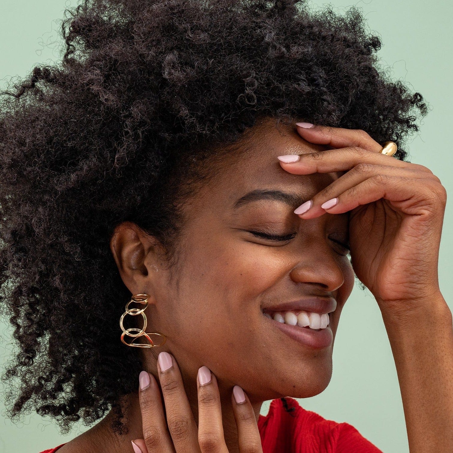 Lindsey Overlapping Chain Link Hoop Earrings Brass Wholesale