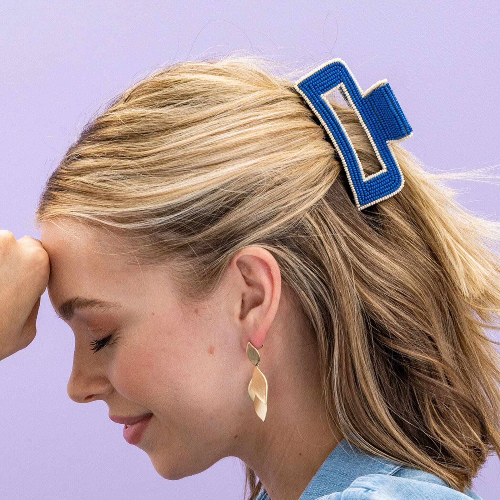 Lola Solid Color With Piped Edges Claw Lapis Wholesale