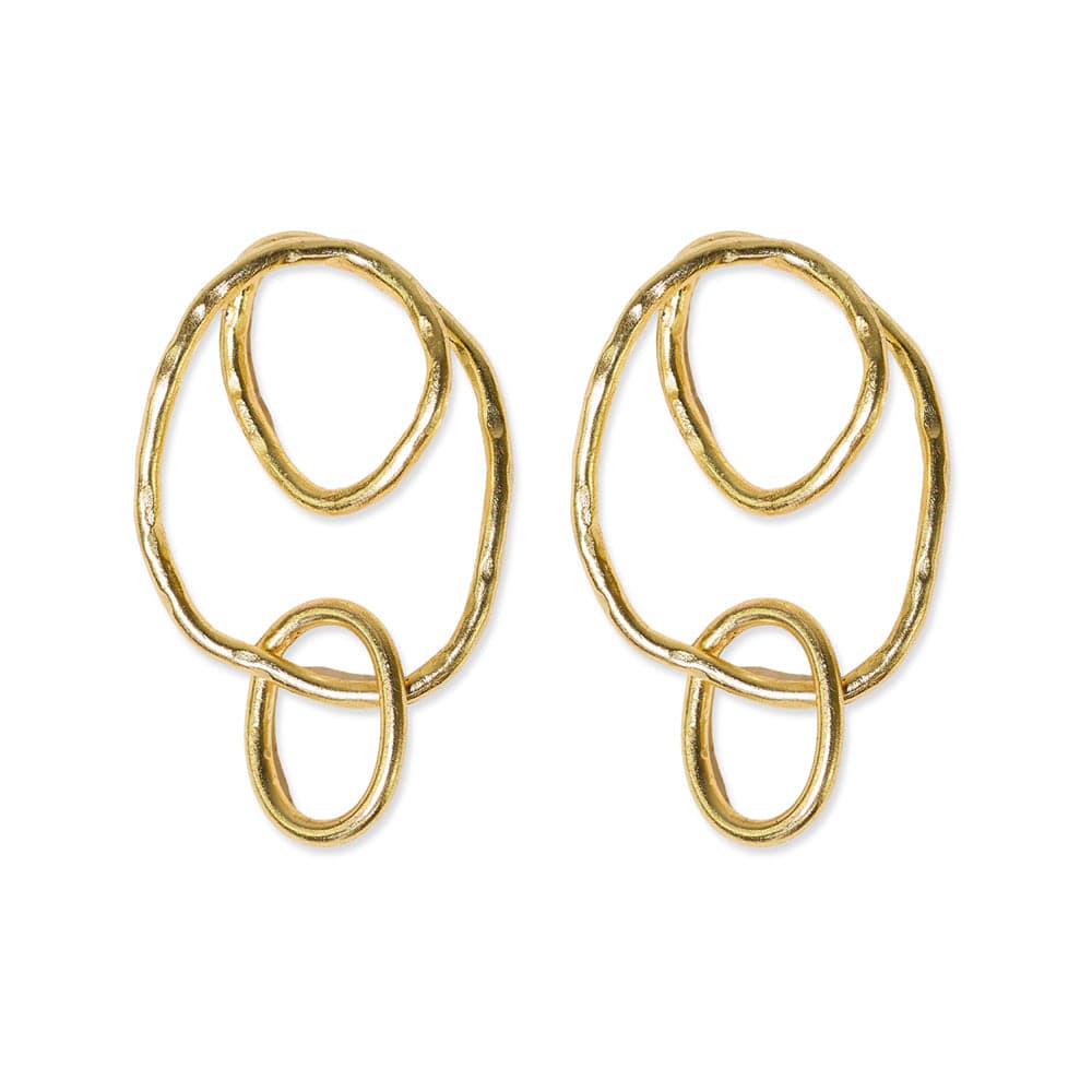Louisa Organic Circles Drop Earrings Brass Wholesale