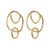 Louisa Organic Circles Drop Earrings Brass Wholesale