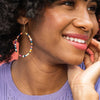 Lucille Confetti Beaded Hoop Earrings Multicolor Wholesale