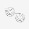 Martha Organic Three Circles Hoop Earrings Silver Wholesale