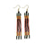Melissa Alternating Two Color Grids Petite Beaded Fringe Earrings Greens + Rust Wholesale