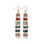 Melissa Horizontal Colorblocks Petite Beaded Fringe Earrings Wholesale