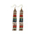 Melissa Horizontal Stripes Petite Beaded Fringe Earrings Teal + Poppy Wholesale
