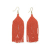 Michele Solid Beaded Fringe Earrings Coral Wholesale
