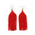 Michele Solid Beaded Fringe Earrings Tomato Red Wholesale