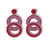 Monica Color Block Earrings Red Wholesale