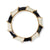 Paisley Twisted Coloblock Enamel Ring Black/White Wholesale- Size 7