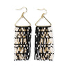 Patricia Mixed Luxe Bead Gradient Fringe Earrings Black Wholesale