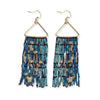 Patricia Mixed Luxe Bead Gradient Fringe Earrings Navy Wholesale