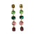 Priscilla 5-Tier Mixed Stones Drop Earrings Greens + Rust Wholesale