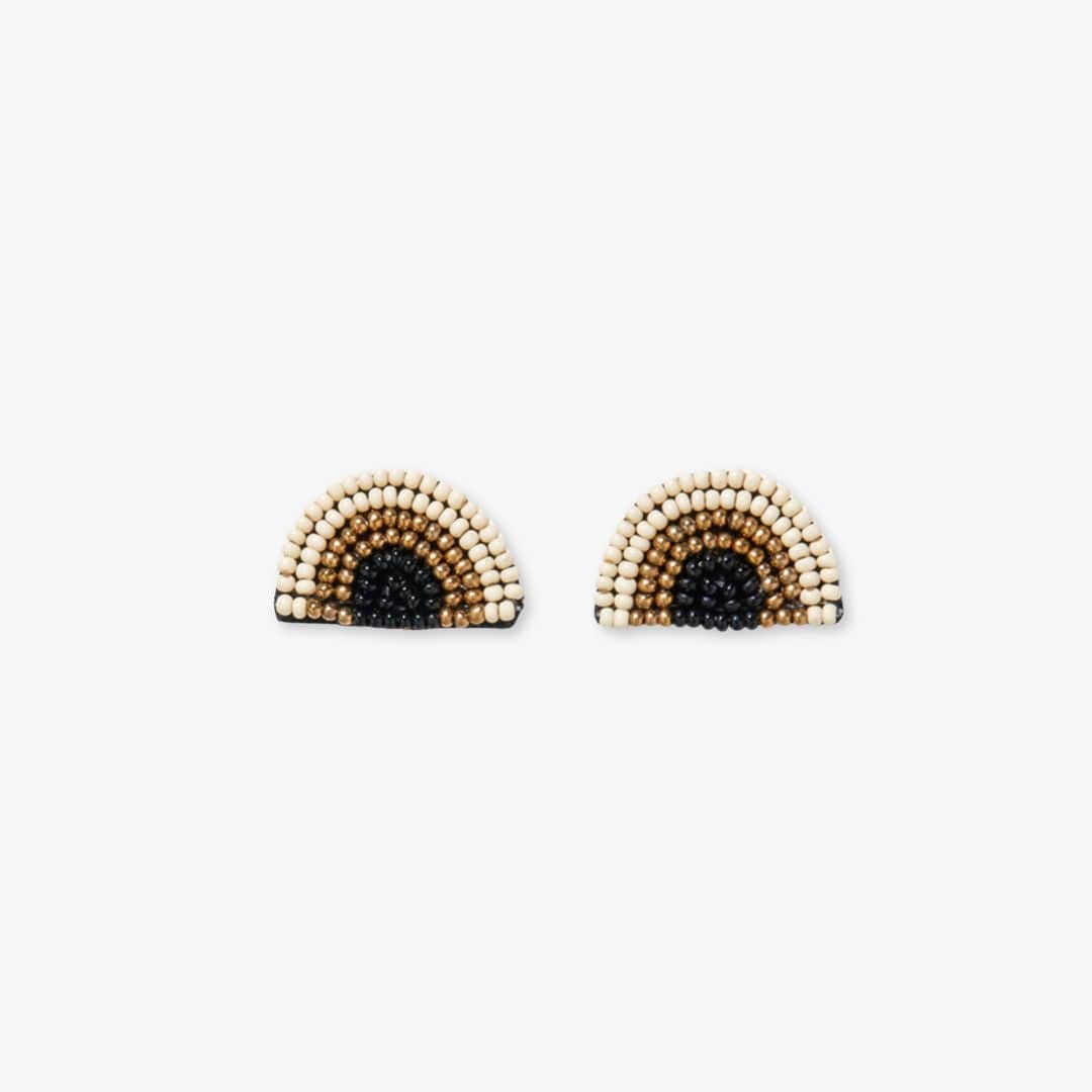 Sophia Rainbow Beaded Post Earrings Black Wholesale