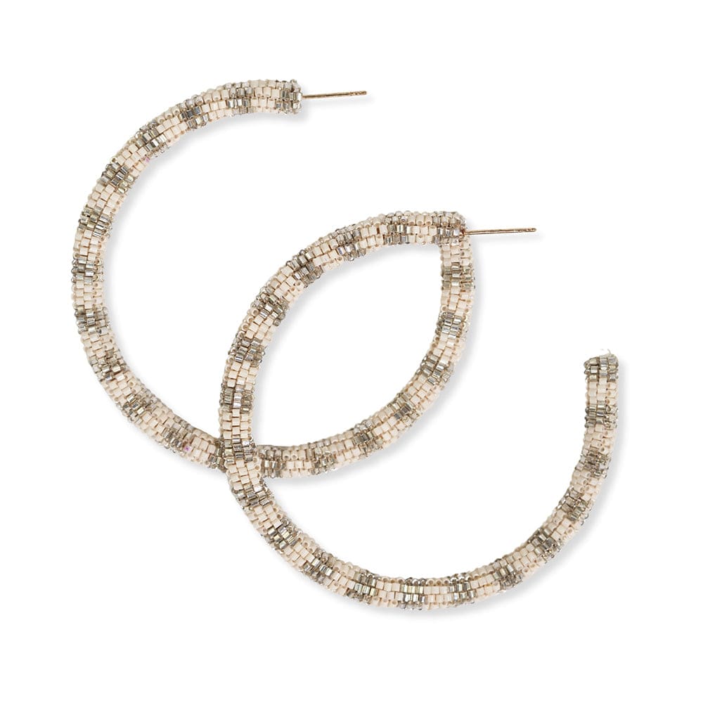 Raquel Striped Hoops Silver Wholesale