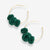 Rita Raffia Poms Hoop Earrings Kelly Green Wholesale