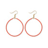 Ruby Solid Beaded Hoop Earrings Coral Wholesale