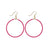 Ruby Solid Beaded Hoop Earrings Hot Pink Wholesale