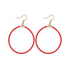 Ruby Solid Beaded Hoop Earrings Tomato Red Wholesale