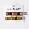 Anna Striped Beaded 2 Pack Hair Clip Rust Wholesale