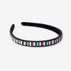 Sadie Striped Thin Luxe Beaded Headband Rio Wholesale