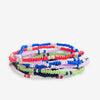 Sage Solid With Stripes Beaded 10 Strand Stretch Bracelet Set Rio Wholesale
