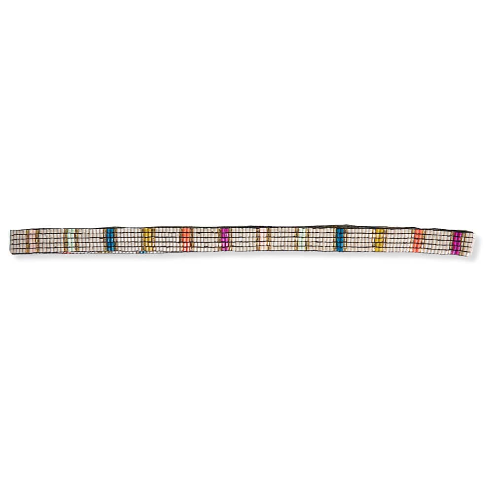 Sarah Vertical Stripes Beaded Stretch Hat Band Rainbow Wholesale