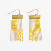 Scout Rectangle Hanger Blocks With Stripes Beaded Fringe Earrings Lemon Wholesale