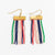 Scout Rectangle Hanger Solid Vertical Stripes Beaded Fringe Earrings St. Tropez Wholesale