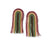 Skylar Rainbow Stripe Beaded Fringe Earrings Muted Rainbow Wholesale