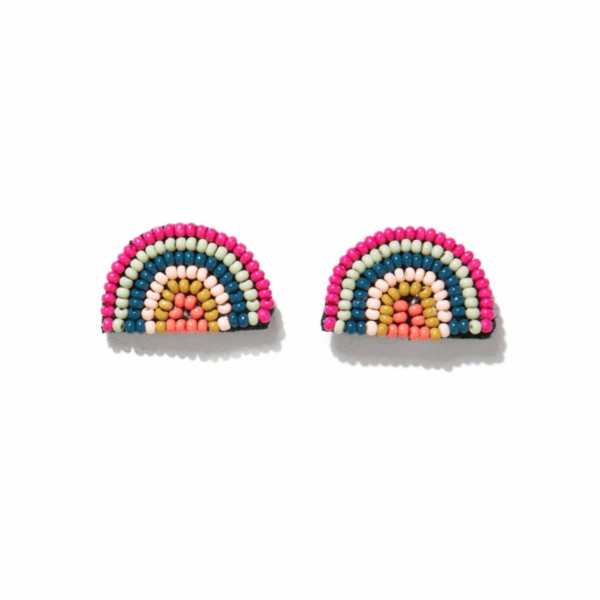 Sophia Rainbow Beaded Post Earrings Rainbow Wholesale