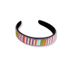 Stevie Striped Beaded Headband Lilac and Coral Wholesale