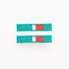 Anna Color Block Beaded 2 Pack Hair Clip Turquoise Wholesale