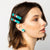 Anna Color Block Beaded 2 Pack Hair Clip Turquoise Wholesale