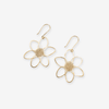 Twiggy Open Petals Flower Drop Earrings Brass Wholesale