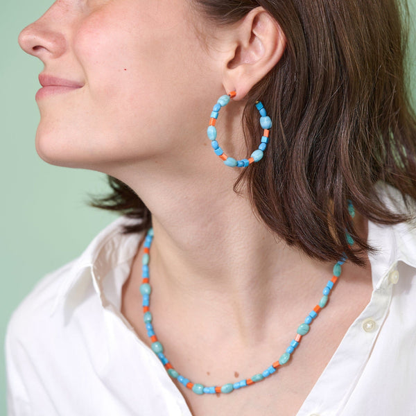 Aquaprase Cube Shaped Beaded Necklace – Lauren K Fine Jewelry NY