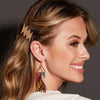 Whitney Chevron Beaded Fringe Earrings Muted Rainbow Wholesale