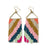 Whitney Diagonal Stripe Beaded Fringe Earrings Rainbow Wholesale