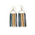 Whitney Vertical Stripe Beaded Fringe Earrings Teal Wholesale