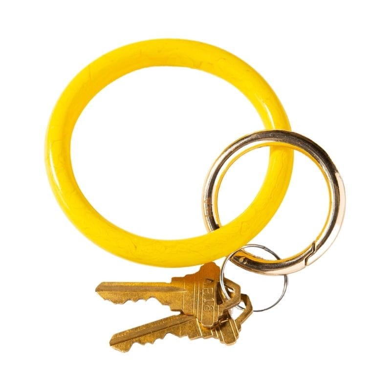 Yellow Marbled Acetate Bangle Key Ring Wholesale