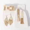 Diana Mirror Image Beaded Fringe Earrings Gold Wholesale